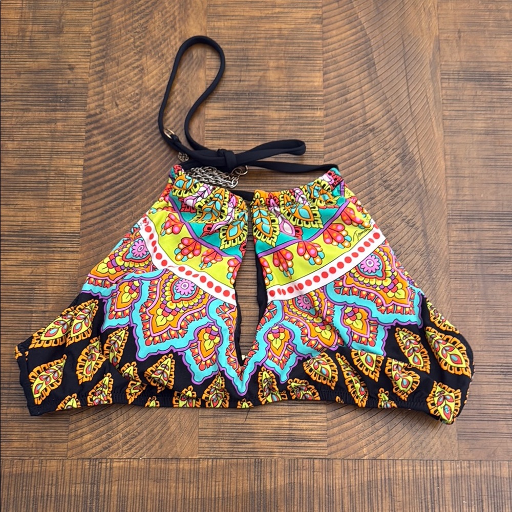 Trina Turk Patterned Halter Bikini Top.